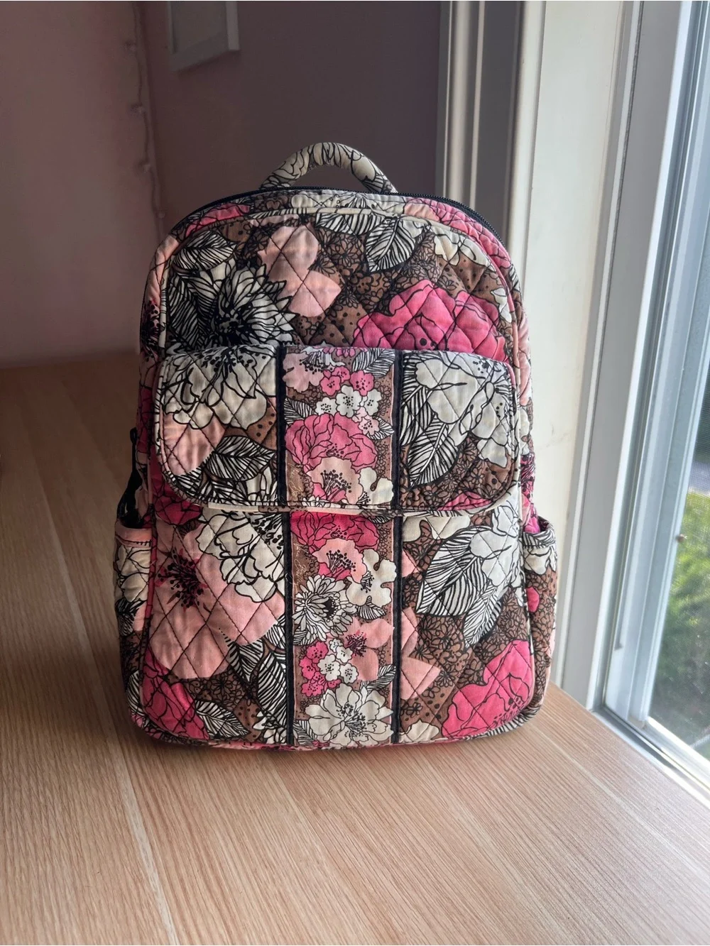 Vera Bradley Small Backpack Mocha Rouge Retired